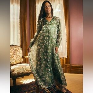 EDDY Caroline Dress In Green Blurry Magnolia